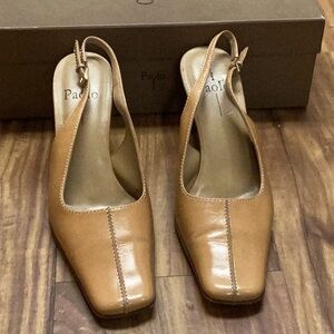 Paolo Caramel Slingback Shoes